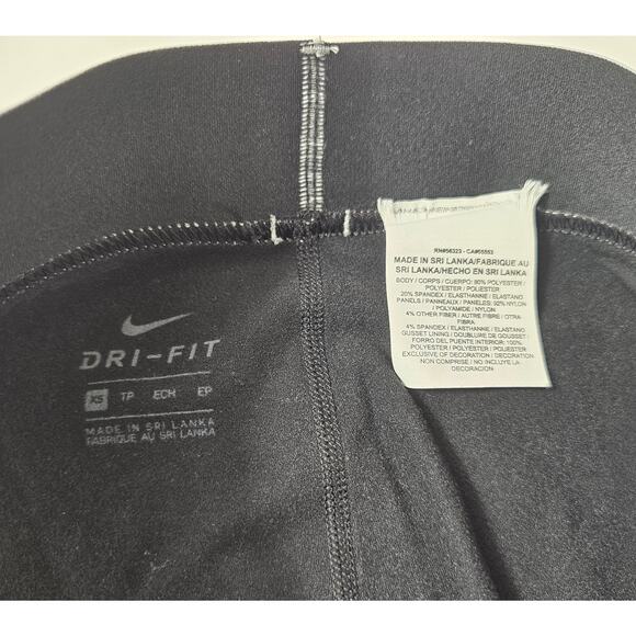 Nike pro compression ankle length color block silver XS metallic EUC leggings - Picture 4 of 8